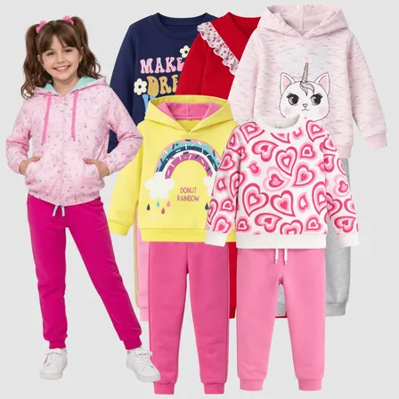 Kit 10 Peças Moletom Infantil Menina Inverno Outono Frio