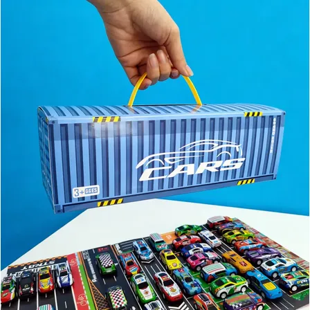 Kit Completo 48 Carrinhos De Atrito C/ Pista - Brinquedo Edu