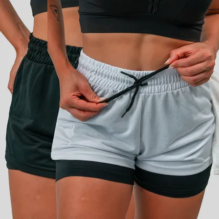 Kit 2 Shorts Duplo Feminino Dryfit Treino Academia Fitness
