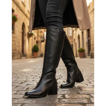 Bota Cano Longo Couro Bottero 346903-9 Inverno Bloco