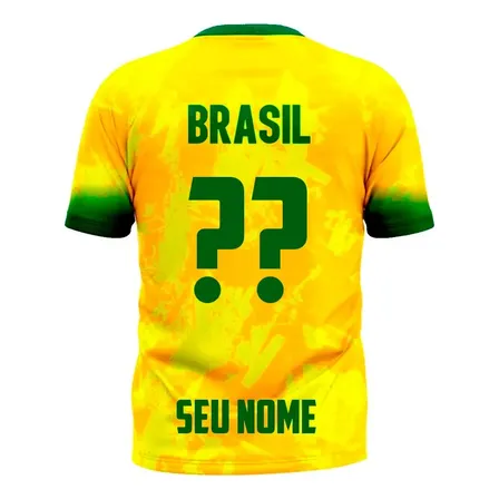 Camiseta Seleção Brasileira Torcedor Nome E No Personalizado