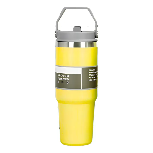 Copo Térmico Aço Inox 887ml Grande Com Tampa Flip Resistente