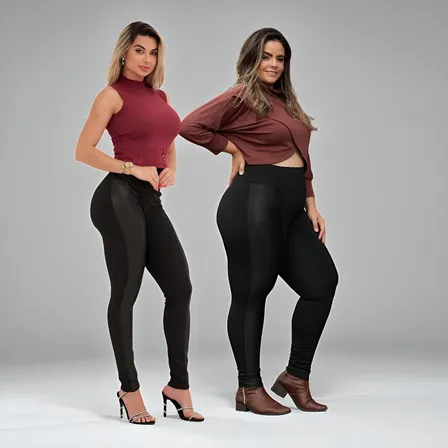 Calça Legging Montaria Feminina Grossa Flanelada Cós Alto