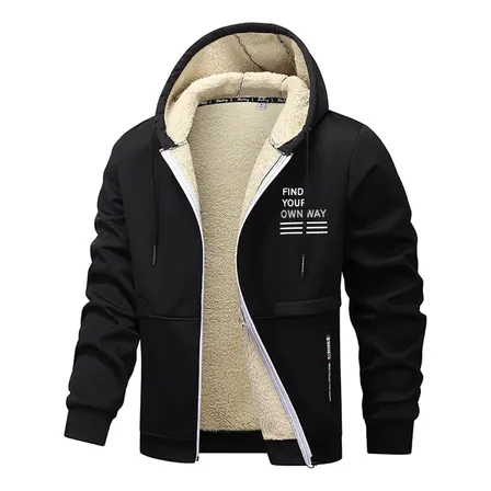 Moletom Masculino Fleece Com Zíper E Estampa Motivacional