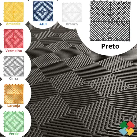 Kit 40 Placas Piso Automotivo Modular Estética 30x30cm 3,6m2