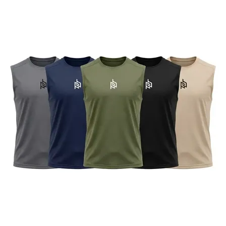 Kit 5 Regatas Dry Fit Masculina Treinos Academia Proteção Uv
