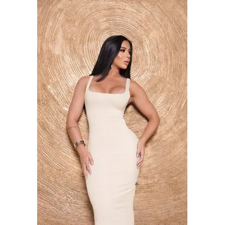 Vestido Midi Feminino Tubinho Poliamida Premium Casual Festa