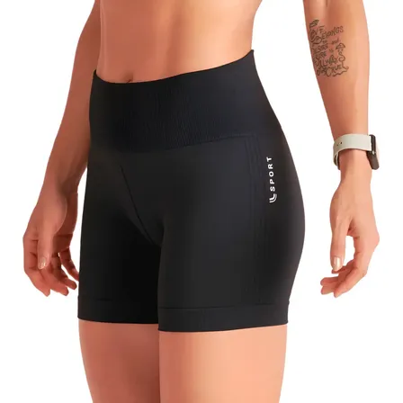 Short Feminino Lupo Modela Bumbum Sport Cós Alto Anatomico
