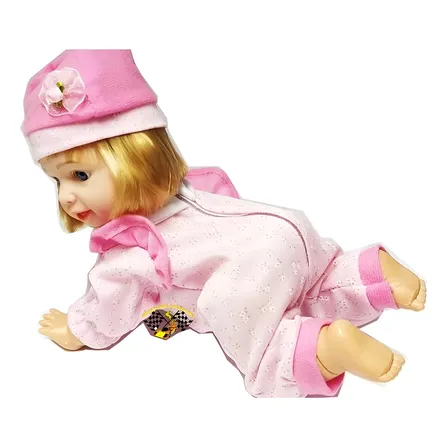Boneca Engatinha Crianças Bebe Som Realista Canta Brinquedo