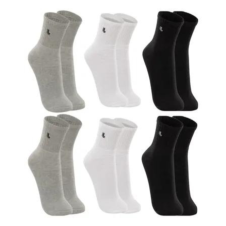 6 Pares Meias Lupo Sport Cano Médio Alto Academia Original