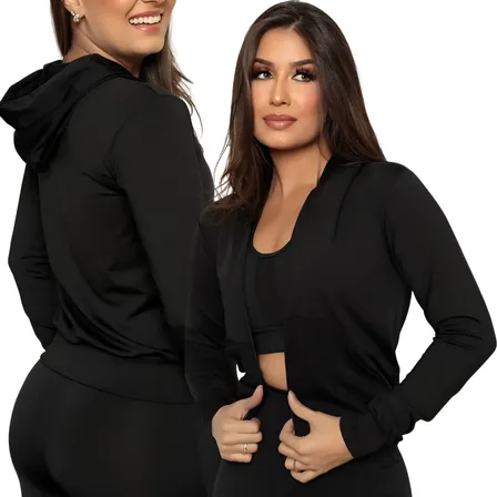 Jaqueta Casaco Blusa Agasalho Feminino Fitness Academia Toca