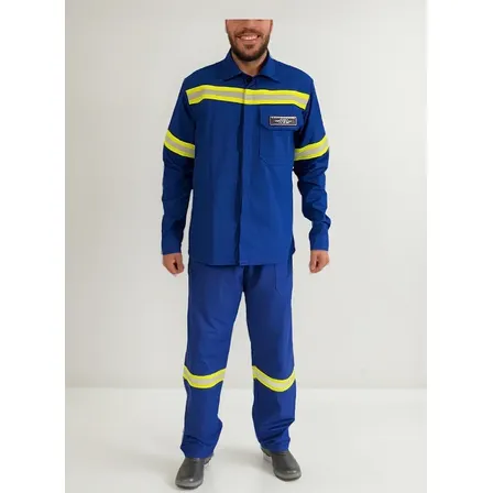 Kit Calça E Camisa Uniforme Retardante Cedro Tech Nr10 Cinza
