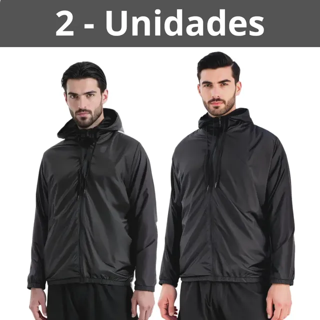 Kit 2 Jaqueta Corta Vento Impermeável Semi Forrada Com Capuz