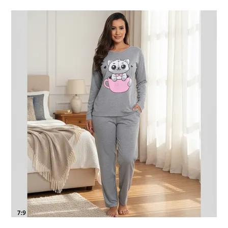 Pijamas De Frio Camisa E Calça De Malha Atacado Promoção