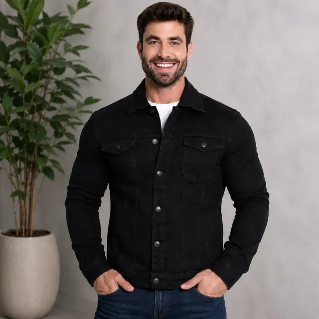 Jaqueta Masculina Sarja Jeans Slim Cores Clássicas Premium