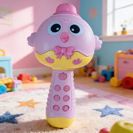 Microfone Infantil Brinquedo Patinho Feliz Com Bluetooth Luz