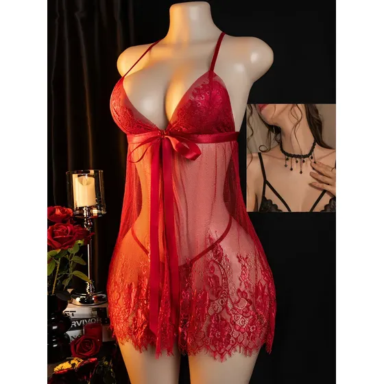 Conjunto De Lingeries Sensual Transparente Sexy Erotica Tule