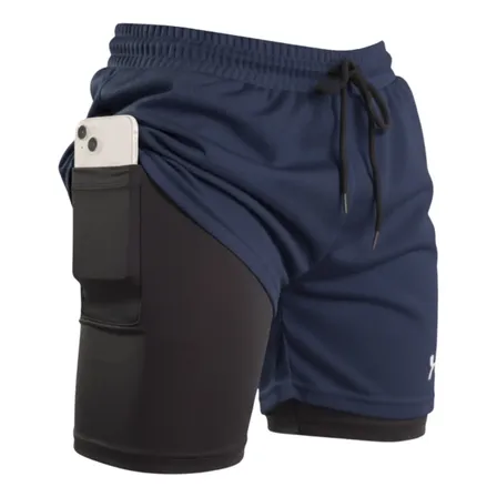Short Duplo 2 Em 1 Bermuda Run Esportivo Com Bolso Academia