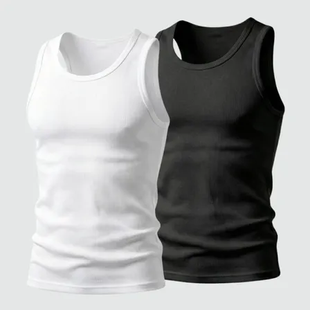 Kit 2 Regata Masculina Verão Treino Canelada Americana Slim