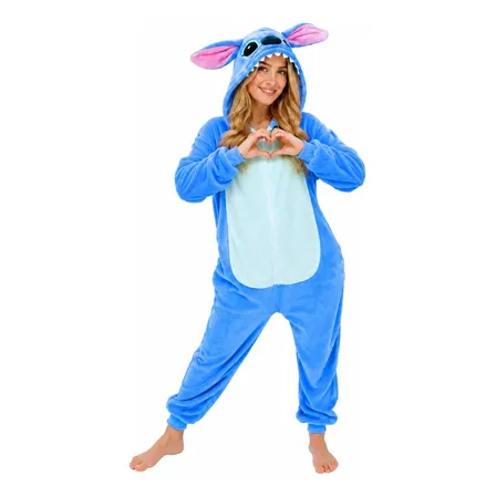 Pijama Macacão Adulto Feminino Masculino Stitch