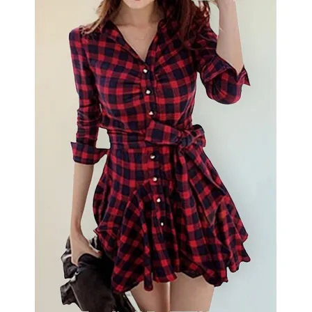 Vestido Xadrez-roupas Femininas Pronta Entrega