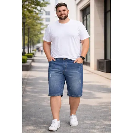 Bermuda Masculina Jeans Plus Size Peq Defeito 50 Ao 74 76 78