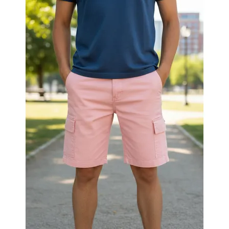 Bermuda Cargo Masculina 6 Bolsos Coloridas Em Brim / Sarja