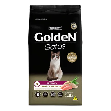 Ração Golden Gatos Adultos Castrados Sabor Frango 10kg