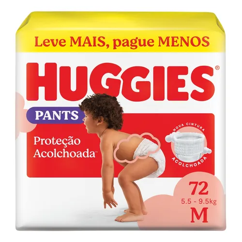 Huggies Fralda Pants Roupinha Proteção Acolchoada M - 72 Un