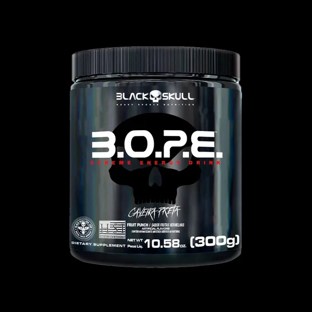 Suplemento Em Pó Bope 300g - Caveira Preta - Black Skull Sabor Frutas Vermelhas