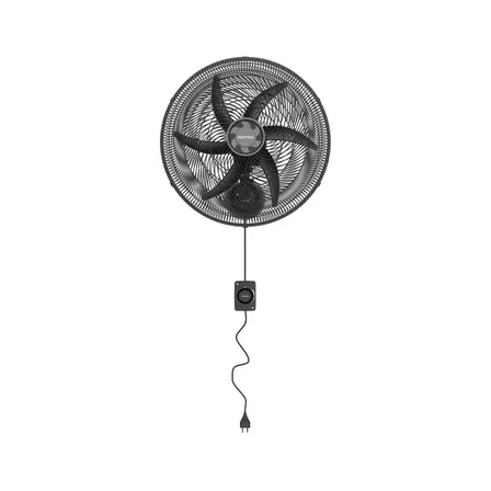 Ventilador Oscilante De Parede 50cm 6 Pás Ventisol Monta Fácil 135w Preto 50 Cm 220v Plástico