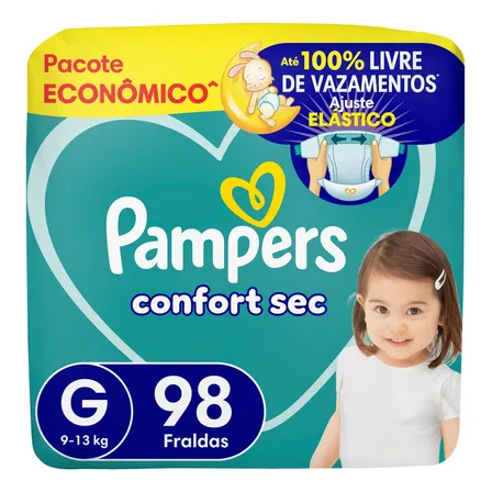 Fraldas Pampers Confort Sec Tamanho G 98 unidades