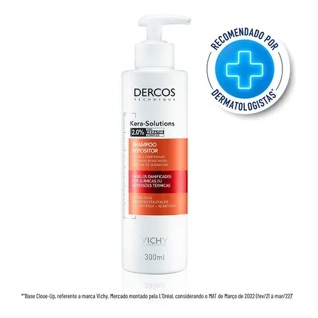 Shampoo Repositor Dercos Kera Solutions Pro Keratin Complex 300ml Vichy