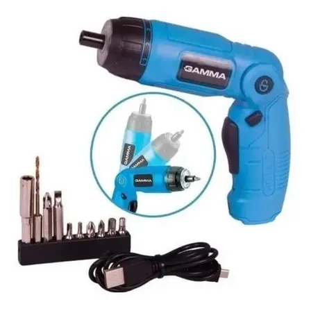 Parafusadeira À Bateria 3,6v Li-ion Com Kit Gamma Azul 127v