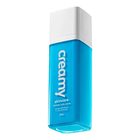 Creamy Skincare Ácido Glicólico 30g | Reduz Poros Dilatados, Melhora A Pele, Hidratação Profunda E Intensa, Controla O Brilho Excessivo | Todos Os Tipos De Pele, Noturno