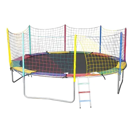 Cama Elástica Papibrink 4,27m Com Lona Preta e Rede de Proteção Colorida