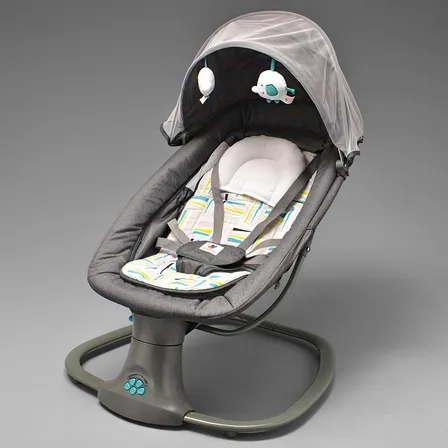 Cadeira de balanço para bebê Mastela Premium elétrica cinza/verde
