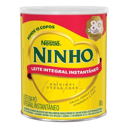 Leite Em Pó Ninho Integral Instantâneo Lata 380g
