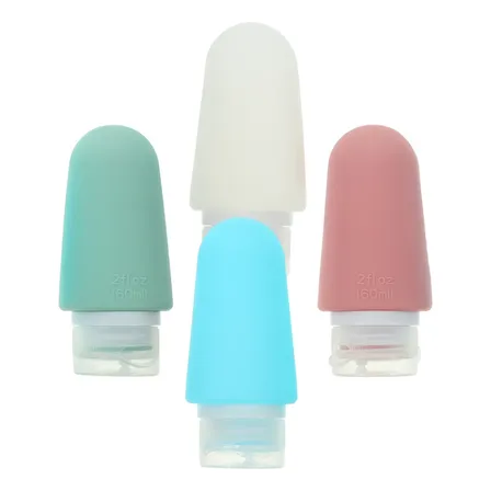 Kit 4 Frascos De Viagem Para Higiene Silicone