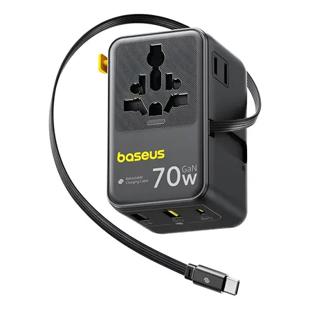 Adaptador De Viagem Universal Baseus Gan Charger Construído