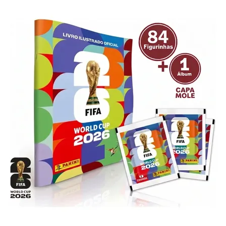 Álbum World Cup 2026 + 84 Figurinhas (12 Envelopes) Panini