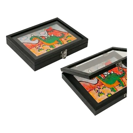 Quadro Porta Desenho Infantil A4 Abre E Fecha - Preto Preto