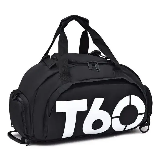 Mochila Mala T60 Para Academia Natação Camping Na Cor Preta Preto Liso Níquel