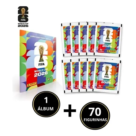 Álbum Copa Do Mundo 2026 Capa Mole Brochura + 70 Figurinhas