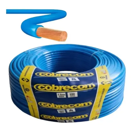 Cabo Flexível 2,5mm 70g 750v Azul Rolo Com 100m Cobrecom