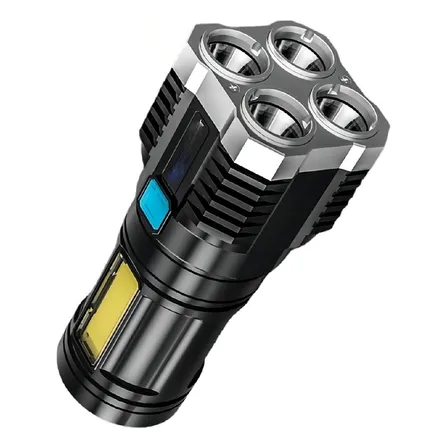 Lanterna Tática Commlite L-s03, Led Recarregável Com Zoom E 800 Lm Branco Preto