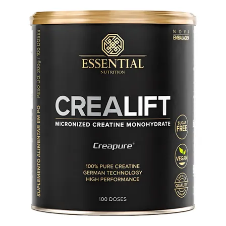 Creatina Monohidratada Essential Crealift 300g Sabor Neutro 100% Creapure