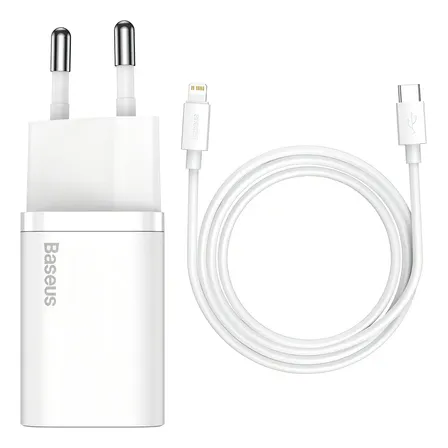 Baseus Carregador De Parede Turbo 20w Tipo-c + Cabo iPhone
