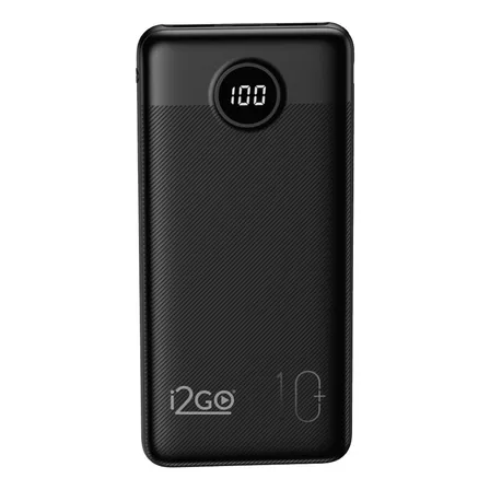Carregador Portátil Power Bank Turbo I2go 10000mah 20w Com Display Digital Preto