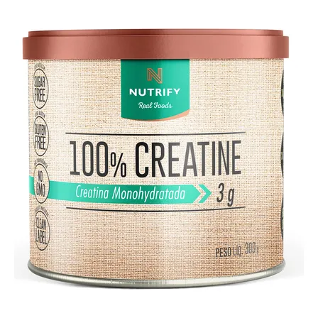 Nutrify 100% Creatine 3g de Creatina por Dose - Suplemento Alimentar para Suporte Energético - Lata 300g
